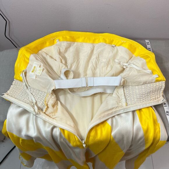 Maeve Anthropologie Sunshine yellow and white Striped Dress size 6P - Picture 12 of 16